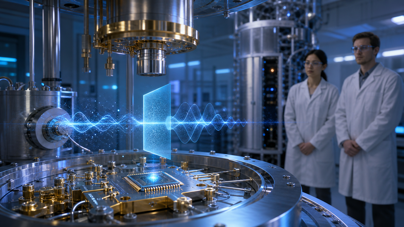 A cryogenic physics experiment showing macroscopic quantum tunneling in a superconducting circuit laboratory