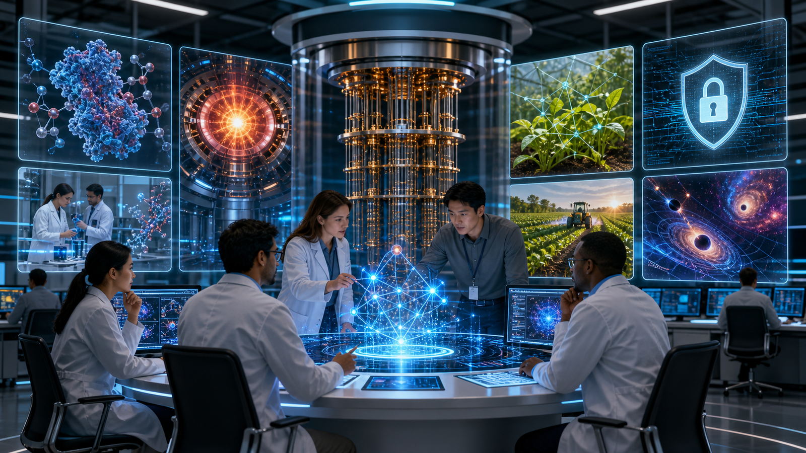 Scientists using quantum computing simulations for medicine, energy, agriculture, cybersecurity, and physics